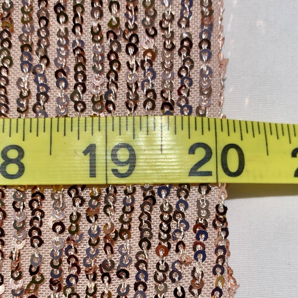 MSK Sequin Shift Dress XL Copper Pink Short Sleeve Mini - Picture 14 of 17